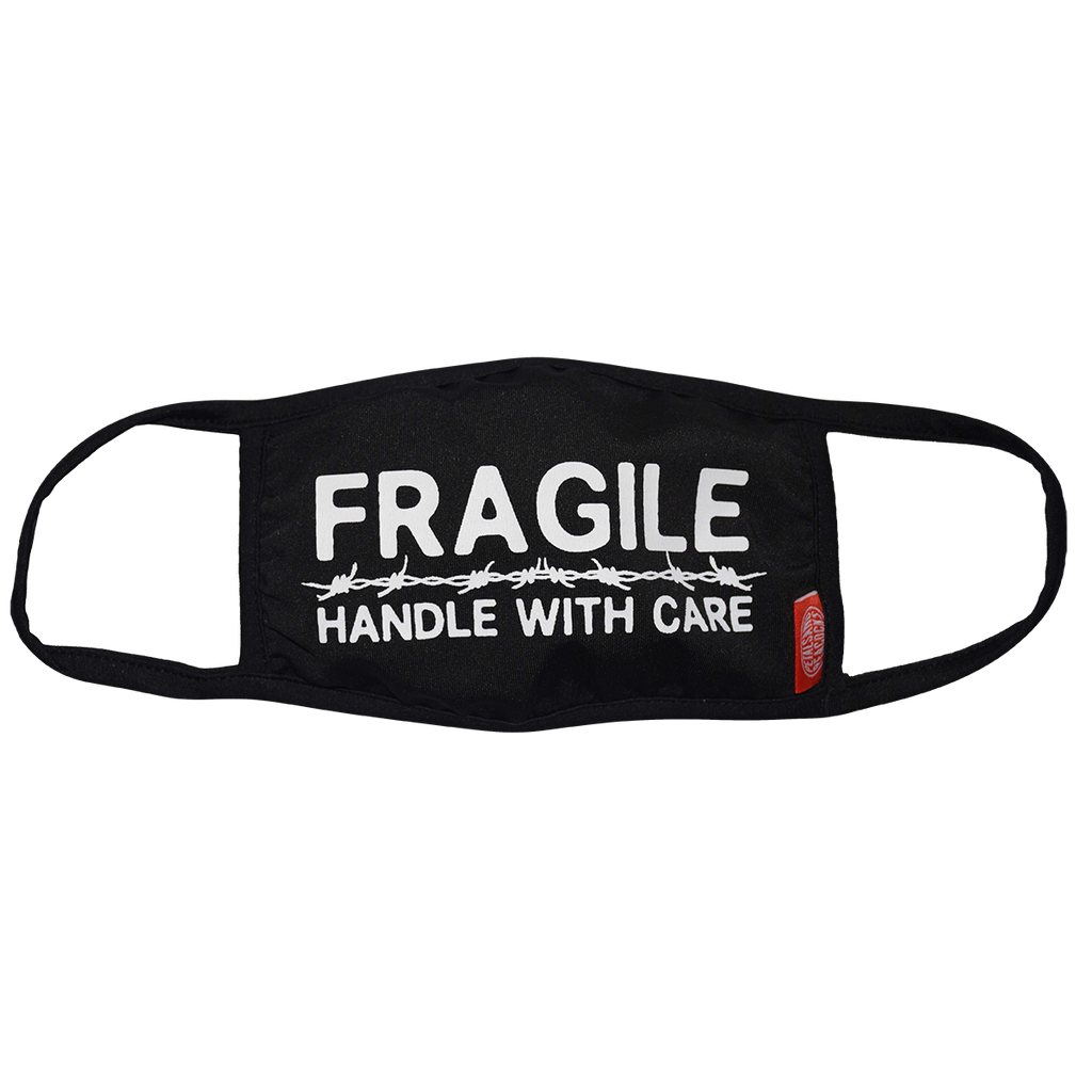Handle With Care Face Cover in Black - Petals and Peacocks