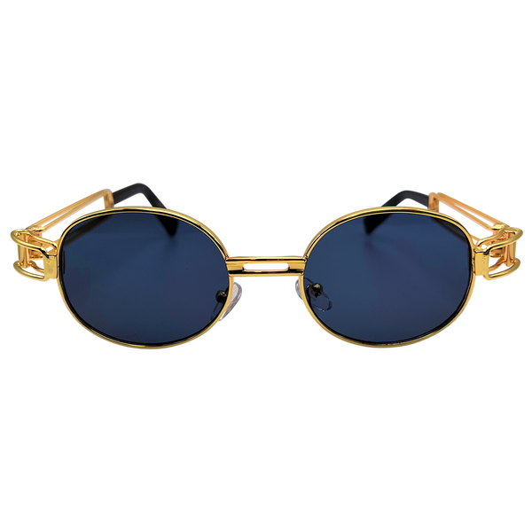 Black Gold Round Vintage Sunglasses