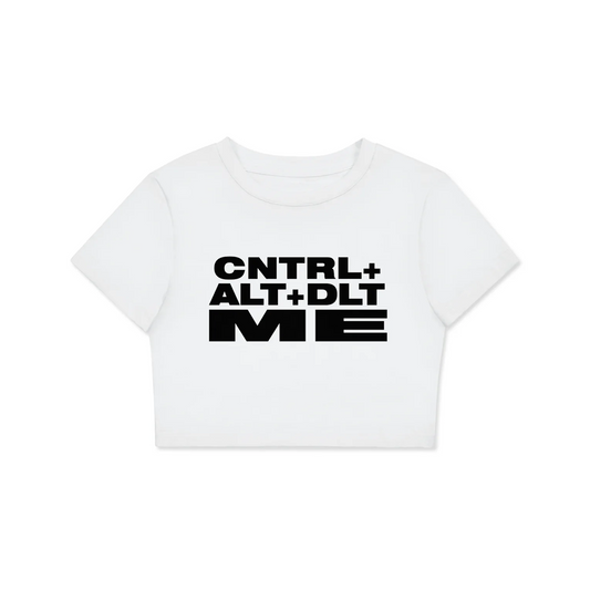 Delete Me Crop Tee in White