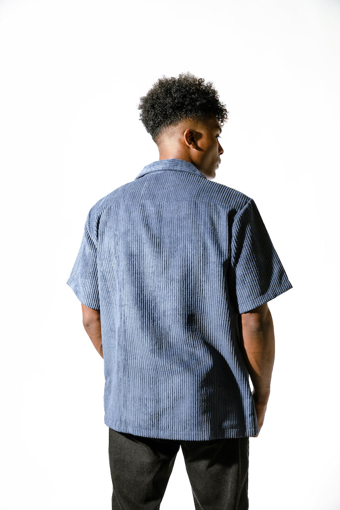 Jumbo Cords Button-Up in Navy
