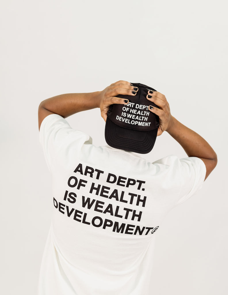 Health is Wealth Trucker Hat in Black