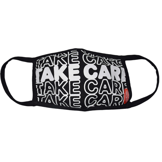 Take Care Face Cover in Black - Petals and Peacocks