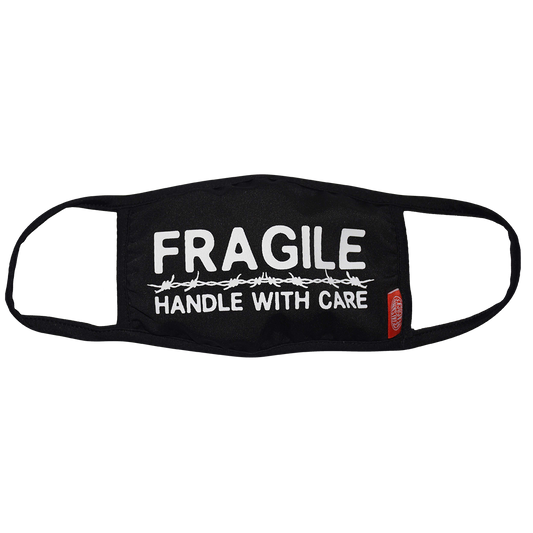 Handle With Care Face Cover in Black - Petals and Peacocks