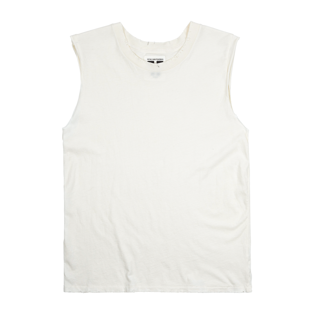 Destroyed Tank Top in Off-White