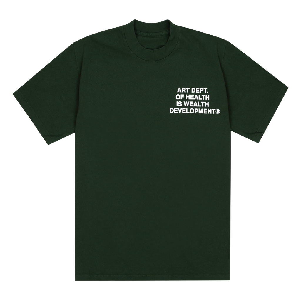 Health Is Wealth Tee in Forest Green